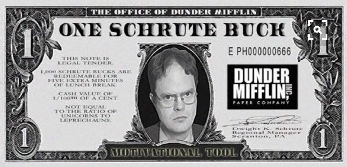 mem_nate's tweet photo. Y’all can have your Shrute Bucks. I’ve got my Bezos Pesos! 🤔 https://t.co/3o960l4qcS