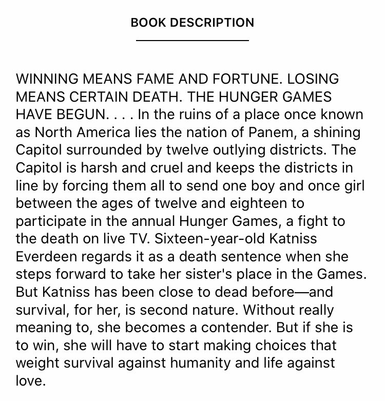 the hunger games trilogy by suzanne collins- everyone has read this but that changes the fact that it literally goes unmatched- caused my love of reading- finnick and johanna >>>>>- gale is boring peeta is amazing- i love you katniss everdeen