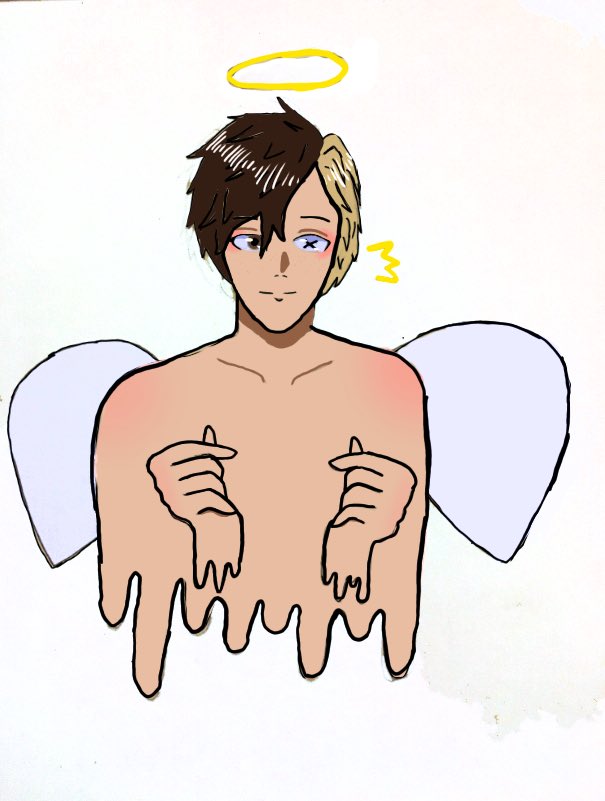 Digital art of a bootaful angel