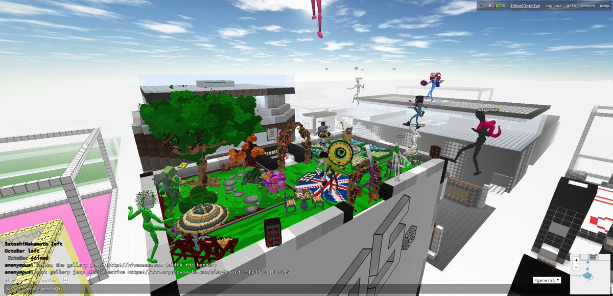 THREE HOURS LATER. That really WAS epic!!! Thanks to @ParadoxxArtist and everyone at <a href="/HiveMuseum/">HiveMuse Collective</a> for the art equivalent of a pub crawl. Great to meet <a href="/SpacedPainter/">Spaced Painter 🌌🌊</a> <a href="/CryptoSpectr/">SPECTR</a> &amp; <a href="/MetageistVR/">Lee Mason ᯅ</a> at last. <a href="/cryptovoxels/">Voxels</a> rocks!