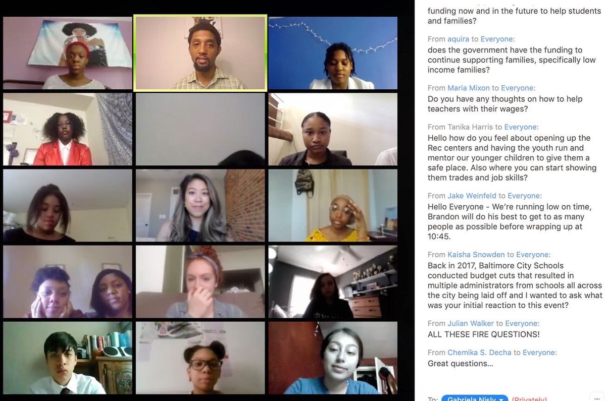 Thank you so much to @CouncilPresBMS for opening up our Health Disparities Project Presentations!
It was great to hear you talk about a bright vision for the city, and answer our scholars’ questions about education, public health, and all things Baltimore!
#Equity #ANewWayForward