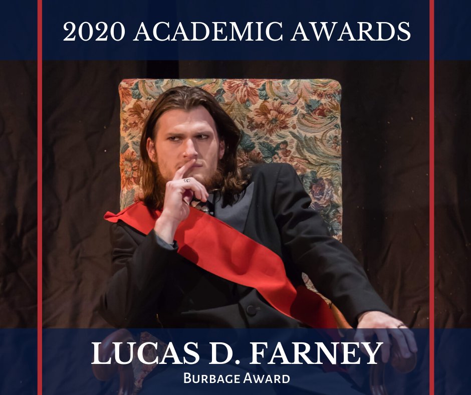 Congratulations to Lucas D. Farney – Burbage Award 🎭#AcademicAwards

Find the full list of awards here: bit.ly/3f5o14v
