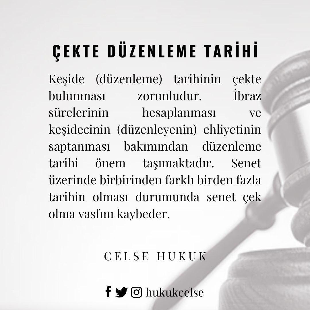 Çekte Düzenleme Tarihi

#chbilgi #celsehukuk #hukuk #hukukibilgi #hukukibilgiler #hukukisorular #kıymetlievrakhukuku #ticarethukuku #ticaretkanunu #türkticaretkanunu #senet #çek