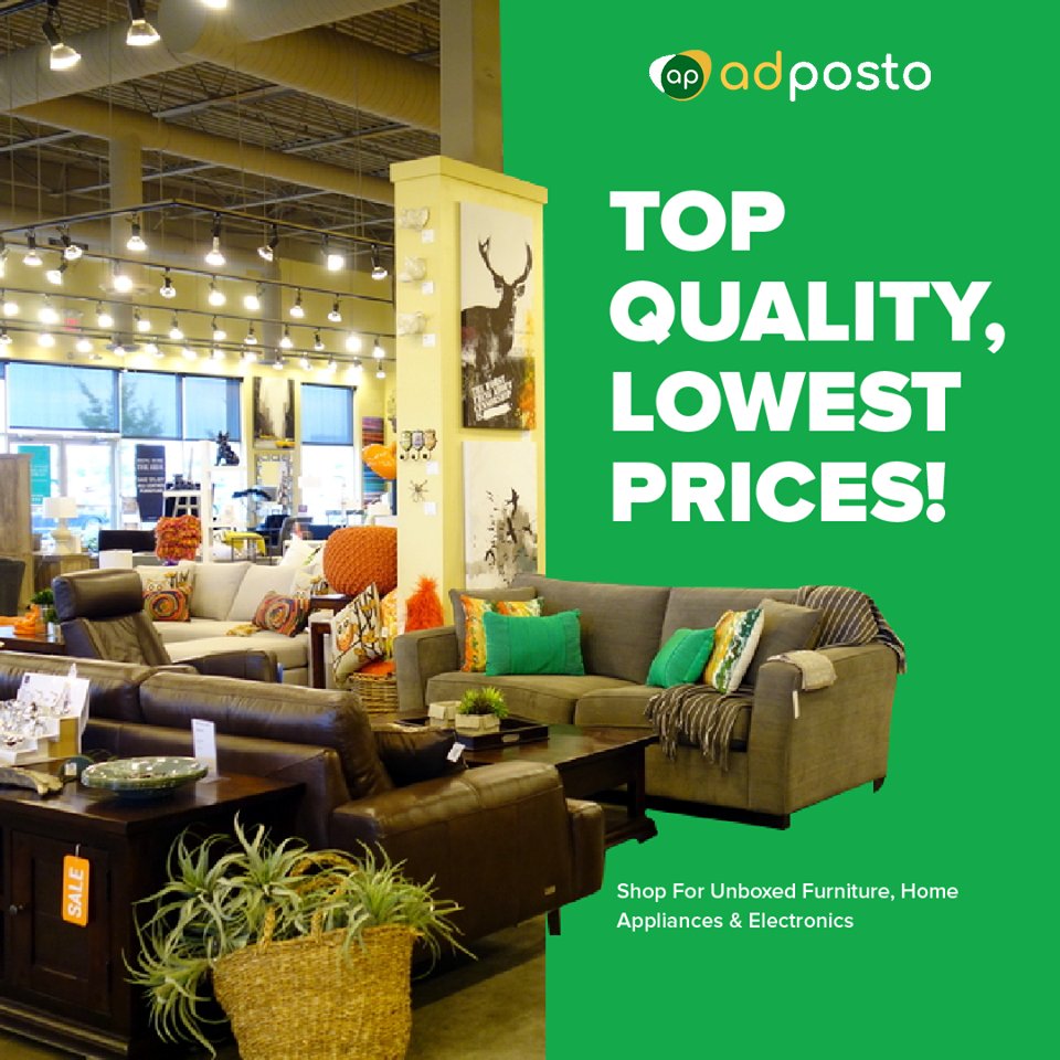 AdPosto's tweet photo. Shop for top quality Unboxed Furniture, Electronics, Home Appliances from Top Brands at Lowest Prices.
Visit : https://t.co/2dXuPS0h9Y 
#Freeclassified #adposting #adpost #adposto #classifiedwebsite #freeclassifiedwebsite https://t.co/VrQYL4nzx7
