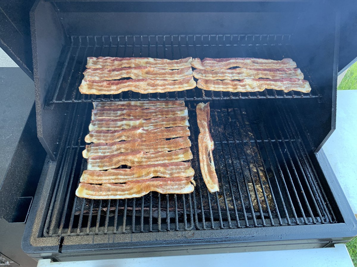 skydroubay's tweet photo. Turns out the greatest bacon recipe is suuuuuper simple. Had some mid #traegerday2020 pig candy from @DivaQBBQ recipe. It’s a keeper! https://t.co/1Kyprz5uC8
