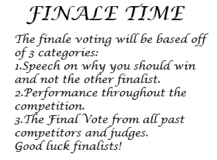 BiteMeHoney's tweet photo. It's the finale!
@osleya and @krvssyy are both closing in on the crown!
Good luck to both!
#DPCFWSA https://t.co/C4Vrz8a68Z