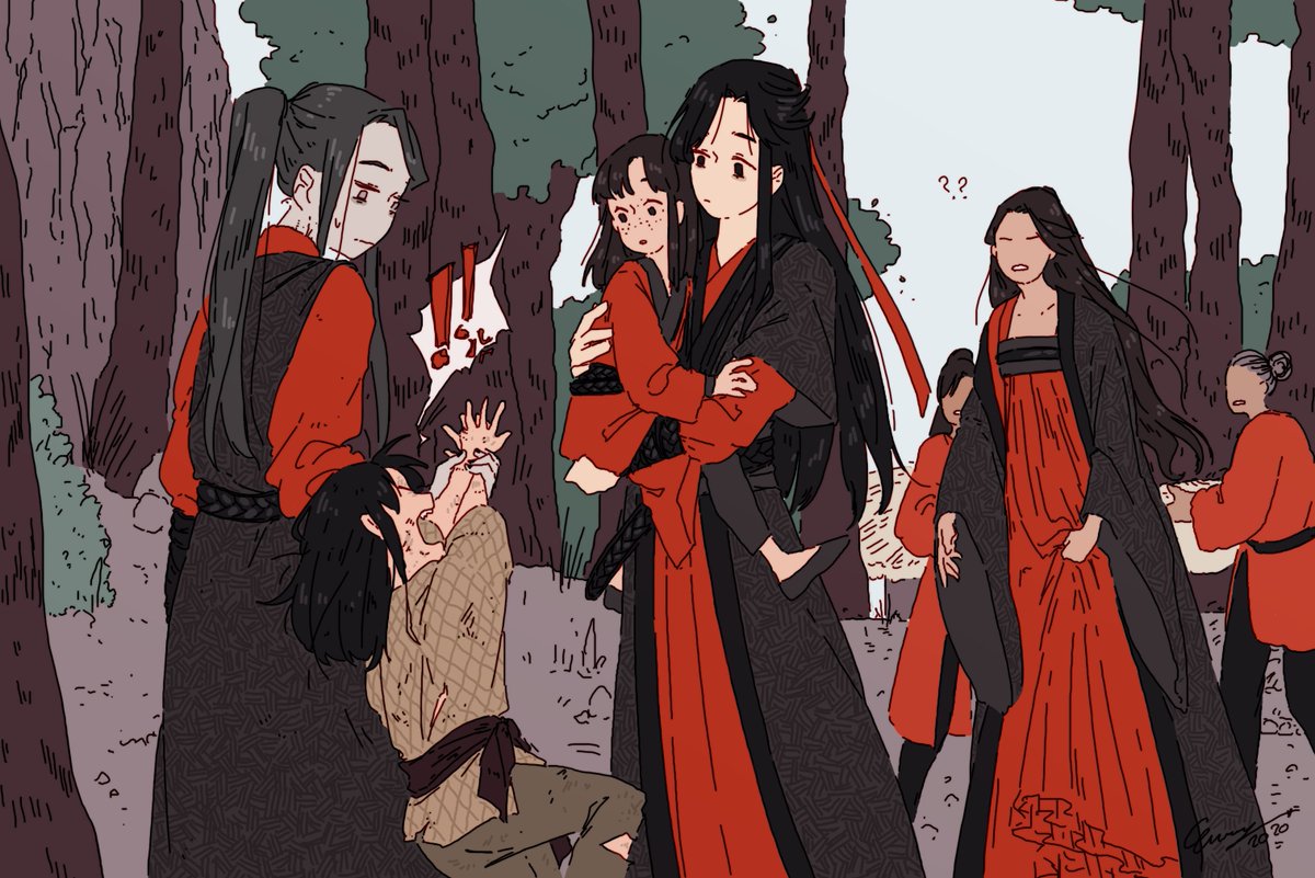So anyway AU right,One day Wen Ning appears dragging a very loud and foul-mouthed child that was apparently causing trouble around. His name is Xue Yang, he's a mouthy kid, but nothing Wei WuXian can't handle, so he takes him under his wing.