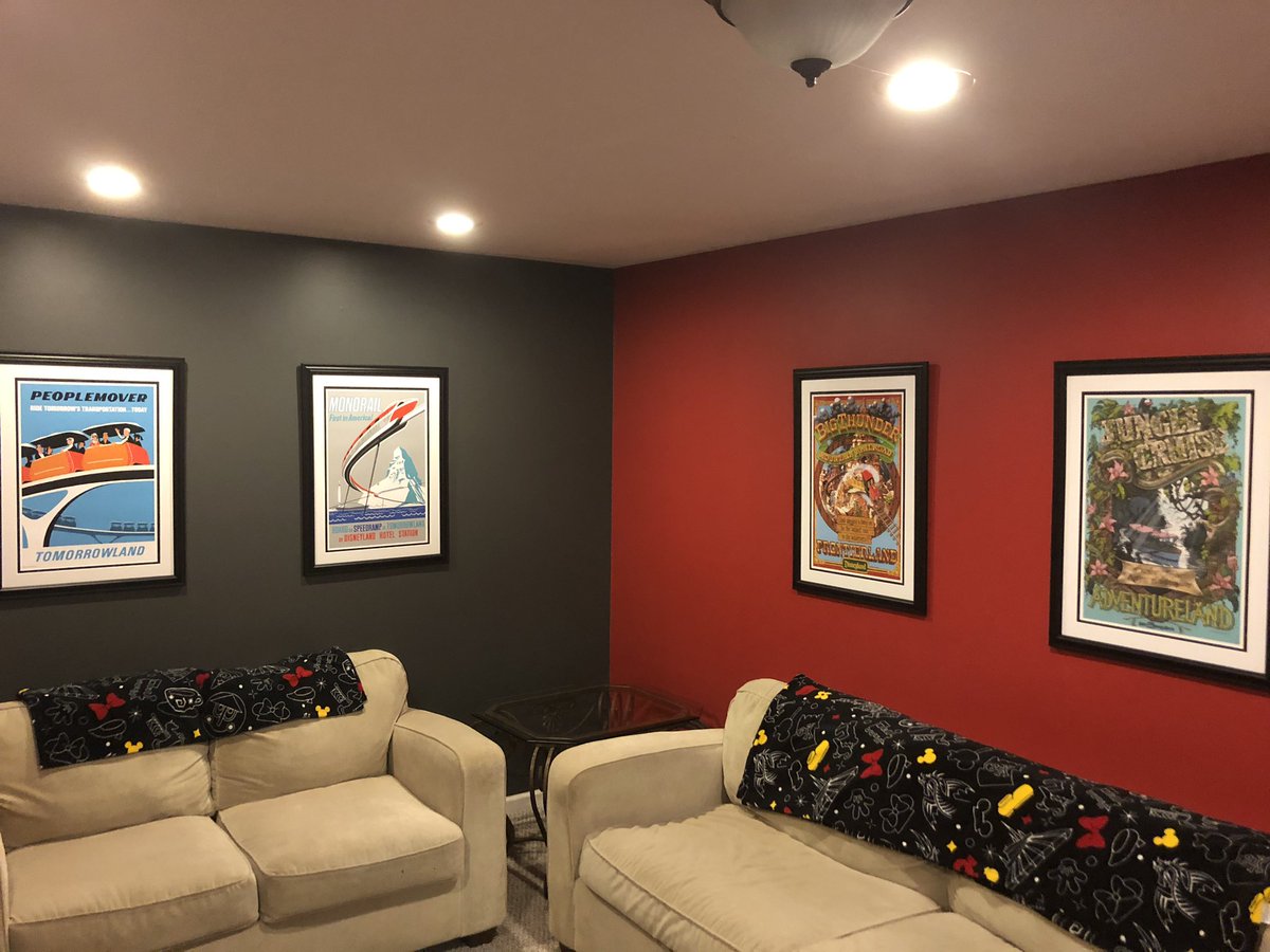 brian_b74's tweet photo. @DisneyFoodBlog Mickey colored basement with attraction posters. https://t.co/saP05jz7sM