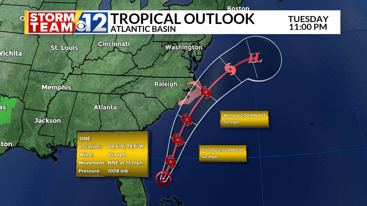 JohnConwaywx's tweet photo. #TROPICS...Tropical Depression "One" has formed off the east coast of Florida.
"One" is forecast to become a tropical storm within the next 48 hours...its name will be Arthur.
Tropical Storm watches are in effect for coastal North Carolina. #tdone https://t.co/llMzImXfvm