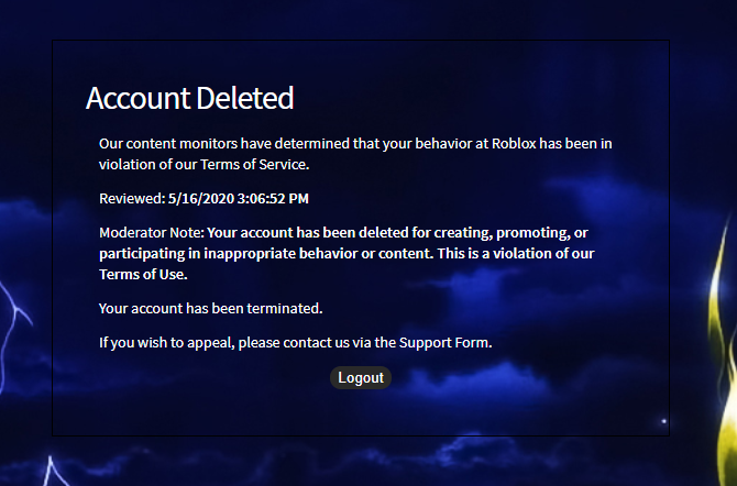 My account got delete for making a game promoting free robux if a user  enters their login information. : r/DeservedBansOnRoblox