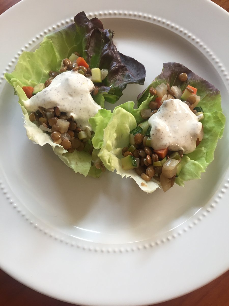 LocalThyme's tweet photo. This week, one sauce for two meals! Ottolenghi's turkey zucchini keftas and my braised lentil lettuce cups, both with a creamy sumac sauce-- YUM!- https://t.co/QWTyMj8OhN #ottolenghi @ottolenghi https://t.co/NqwomuQzbf