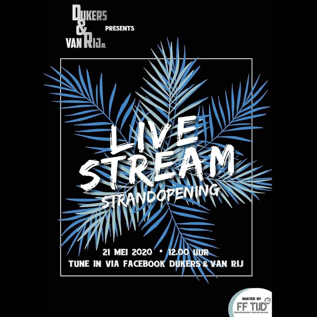 DDukers's tweet photo. Dit jaar niet naar de strandopening HvH dus brengen wij de Strandopening naar jullie toe!
Donderdag 21 mei vanaf 12:00 uur zijn wij live op de Facebook van Dukers & van Rij en draaien wij de lekkerste nummers voor jullie!
#strandopening #StayHome #staysafe #stayhappy https://t.co/C4fcstQQq0