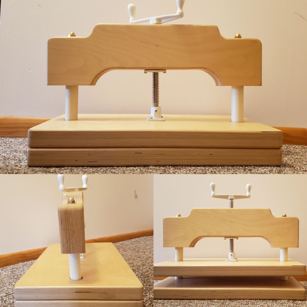 AnthonyBooksby's tweet photo. So, I bought a bigger book press from Ebay...was a little worried doing it because I've never bought something from Ebay before but oh my gods. This thing is beautiful and will be so much easier to use! #bookbinding #bookpress #kofi #needsomecommissions #novice https://t.co/HeNkggItaH