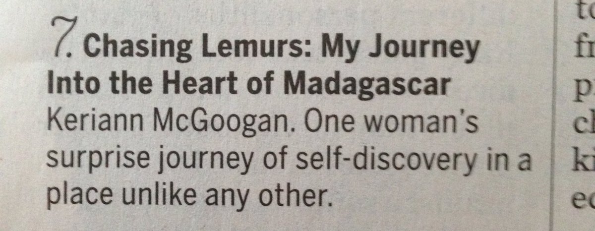 KeriannMcGoogan's tweet photo. Thanks #Calgary for your support! You’ve pushed #ChasingLemurs to number seven on the @calgaryherald nonfiction bestsellers list! https://t.co/CMaRUwyOQW