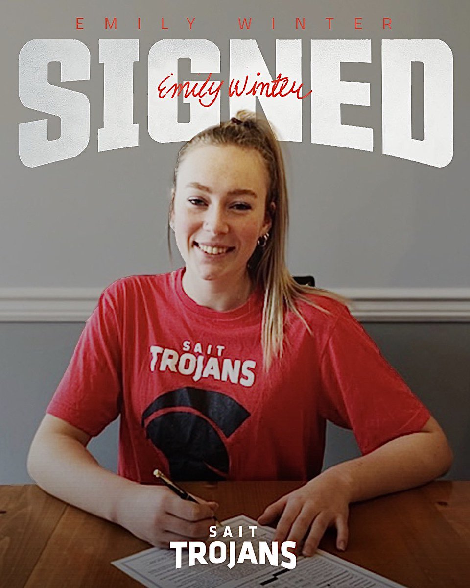 SAIT_Trojans's tweet photo. Please join us in welcoming Emily Winter to our Trojans women’s volleyball program! 

The 5’10 outside from will suit up for SAIT next season after graduating from Nanaimo District Secondary School in BC.

Welcome, Emily!!
#hereatSAIT #WeAreTrojans https://t.co/oox8eTZz9L