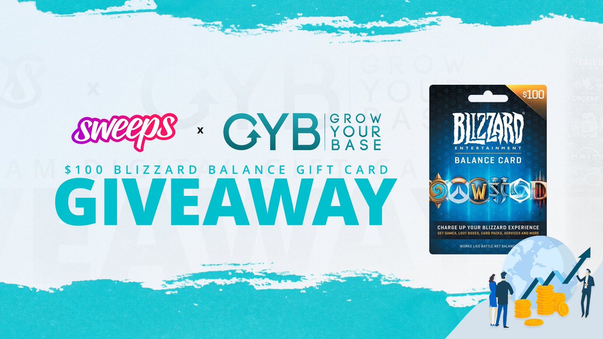 EpicTalentGG's tweet photo. We've teamed up with @GrowYourBase_ for this $100 Blizzard Balance Gift Card giveaway!

To enter:
🔗 Click here: https://t.co/K7V8SxJ8Gd

Bonus entries:
👥 Tag a friend
💬 Reply to this tweet
💞 Retweet and like this tweet
👉 Follow @Sweepsgg &amp; @GrowYourBase_ https://t.co/OBLvZxjzU3