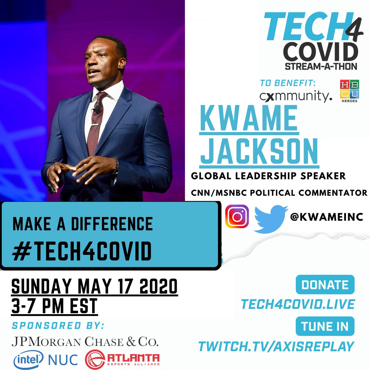 HBCUHeroes's tweet photo. Get ready for a powerful #Tech4COVID #HBCU president’s forum 2moro, 5/17 @twitch.  Hosted by @kwameinc, join #DrMikeSorrell @PaulQuinnTigers, #DrHaroldMartinSr @NCATAGGIES, #DrDavidThomas @Morehouse, #DrElfredPinkard @wilberforce_u &amp; #DrJaffusHardrick @FLMemorialUniv! #Message 👊🏾 https://t.co/Ttr21zsGbP