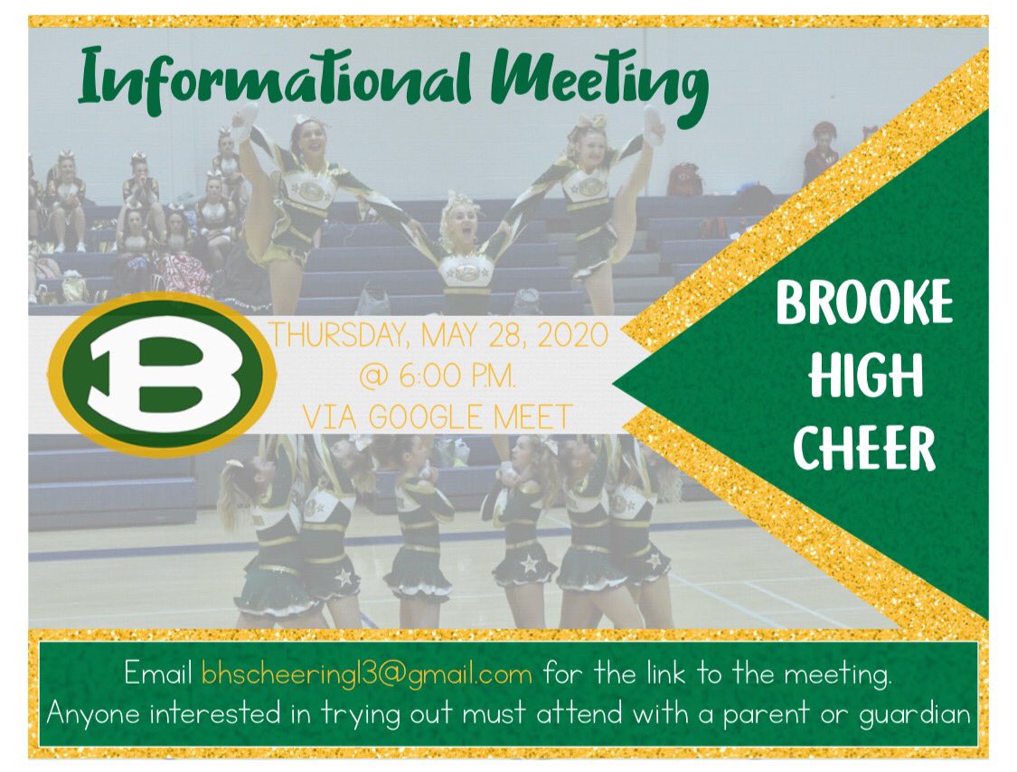 BHScheering's tweet photo. informational meeting for the 2020-21 season!!! #roadto14 🤩💚💛 https://t.co/Or6crA5b0G