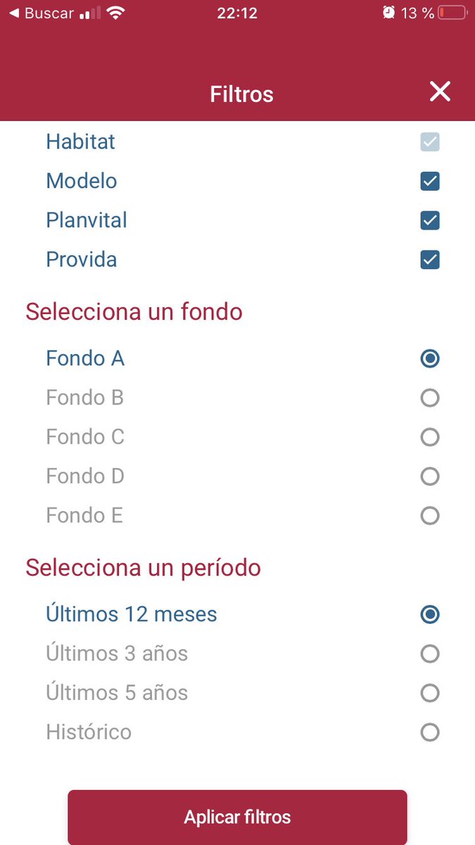devuelta20's tweet image. Aquí muestro una proyección desde la creación de mutifondos si hubiese invertido 100000 tendría casi 500000 pero si lo llevo a 12 meses la app no muestra nada @felicesforrados gracias por todo @afphabitat realmente son una burla