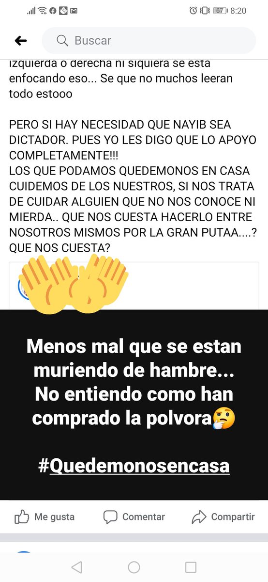 AlexandraDlopez's tweet photo. @Vvas14_88 @19fender84 @Karla66874823  @nayibbukele  @nuevasideas 
Apoyemonos nosotros mismos y a nuestro Presidente
#COVID19
#QuedateEnCasa
Y si acusan de Dictador al presi pues #QuesehagaDictador para que tengan que juzgarlo por algo y no por gusto 😊😊😊 https://t.co/W7NsZqDS1b