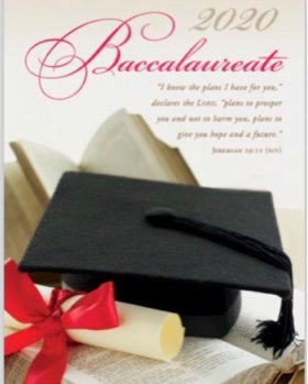 Reminder of our Baccalaureate Service tomorrow evening, Sunday, May 17 at 7:00 PM.  This event is sponsored by Fellowship of Christian Students (FCS).  The link is below.  

youtube.com/channel/UCPLxU…