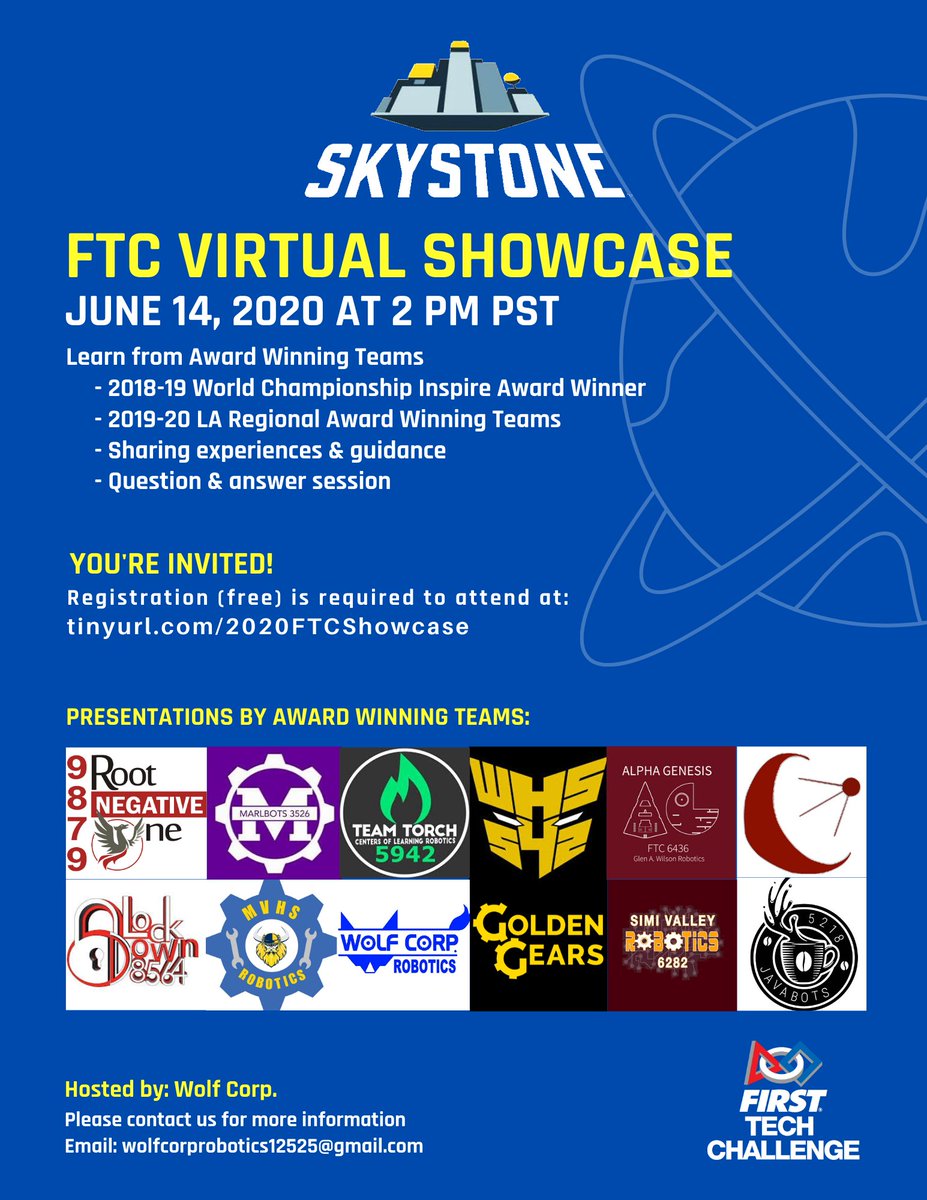wolfcorp12525's tweet photo. Join our FTC Virtual Showcase on Sunday, June 14th @ 2PM PST. https://t.co/clbUxR2ZTq