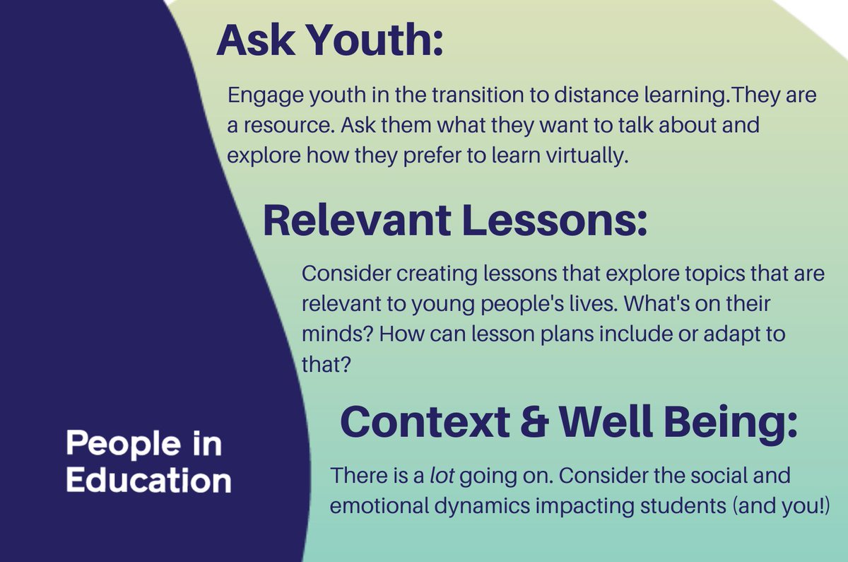 PeopleInEd's tweet photo. A few brief suggestions for prioritizing #youthvoice in your #distancelearning practice during COVID -- inspired by valuable insights from PIE Teaching Artist, Cyrah Dardas. Open them here: https://t.co/CwTUhZj8BU
#majorkeys
#humanizinglearning
#humanizingschooling https://t.co/XR9JdcutxI