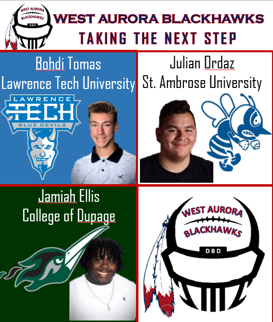 WABlackhawkFB's tweet photo. Today’s #SaturdaysAreForCollege is dedicated to our graduating Blackhawks who are taking the next step and continuing their football careers at the collegiate level! Thank you for your dedication to West Aurora Football and leaving your legacy! #DBD #BlackhawkFamily https://t.co/4YYP6iAvRE