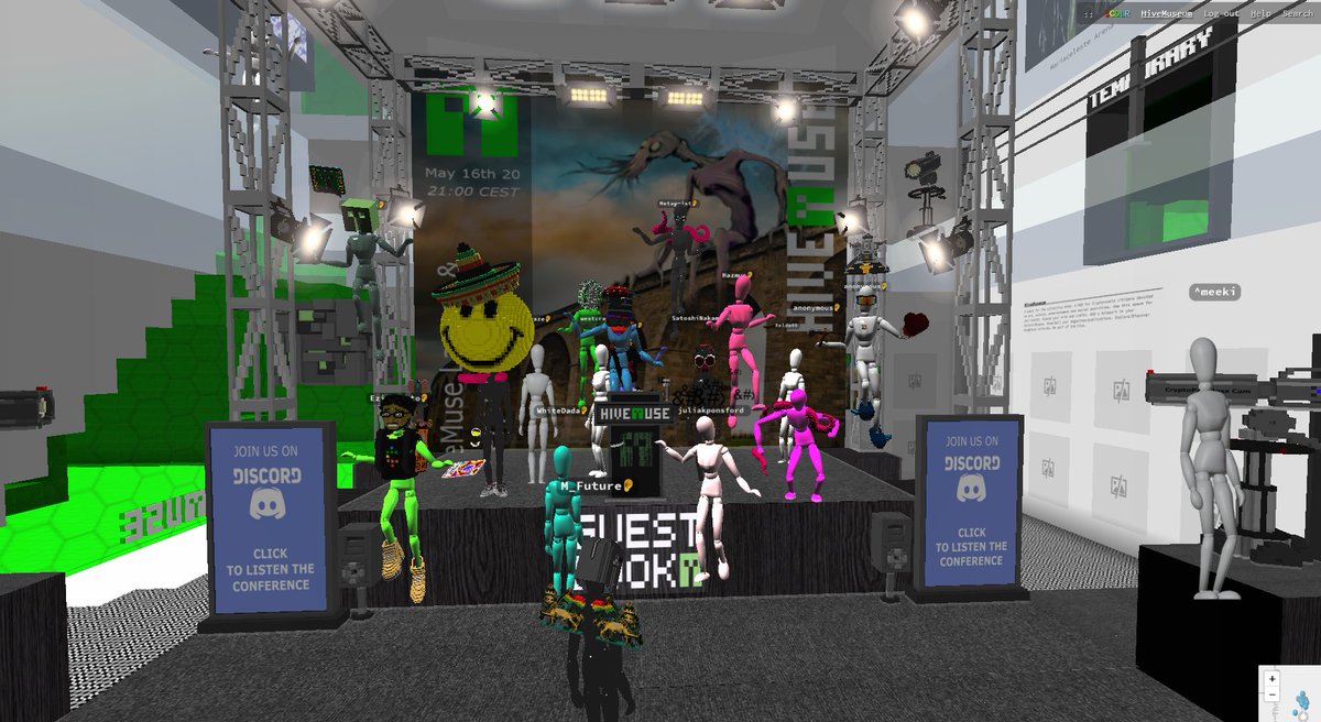 The first HiveMuse Gallery Hop went so well!
Thank you to all of the artists who displayed, and to all the amazing people who turned up and hopped along with us! (65?)

There were epic surprises along the way!
Screenshots, video, &amp; audio to follow!

Image of the final group!