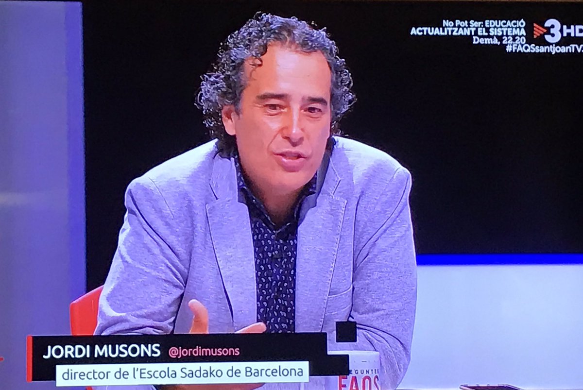 MontseCantinMas's tweet photo. #FAQSsantjoanTV3 L’escola del pais treballa intensament per adaptar-se a la nova realitat, sense perdre de vista que estem en plena revolució educativa. @escolasadako Jordi Mussons i @sitoespi @escolaDrassanes parlen de #apoderament #DirectriusClares #competències #programa1X1 https://t.co/IUnDHzWjkL