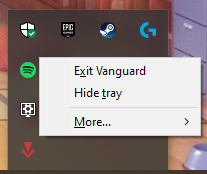 bili150's tweet photo. @Naakiio En la flecha de la barra de tareas le das a exit vanguadr de riot vanguard y reinicia pc https://t.co/VJ9ZR3pwGr