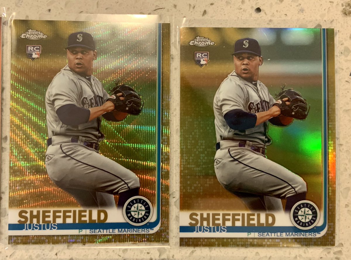 M_Bleezie13's tweet image. Got some beautiful gold refractors in the mail to help finish my @Topps #JustusSheffield rainbow 🌈... kind of sorta. Can’t find the Red refractors and I know the super sold. So I kinda did it! Missing ⚾️ like everyone else. But finished a project during quarantine. #TopSheff