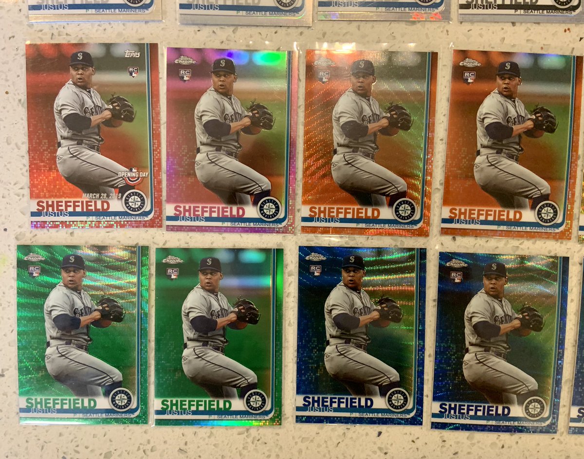 M_Bleezie13's tweet image. Got some beautiful gold refractors in the mail to help finish my @Topps #JustusSheffield rainbow 🌈... kind of sorta. Can’t find the Red refractors and I know the super sold. So I kinda did it! Missing ⚾️ like everyone else. But finished a project during quarantine. #TopSheff