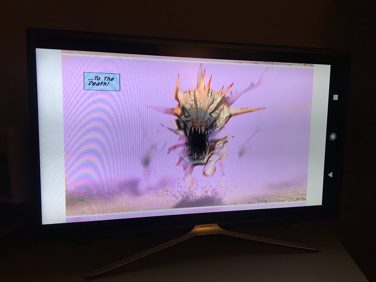 MikeStener's tweet photo. @ToTheDeathcomic Late night TTD viewing. Deserves a bigger TV... https://t.co/tqVsgU6IkL