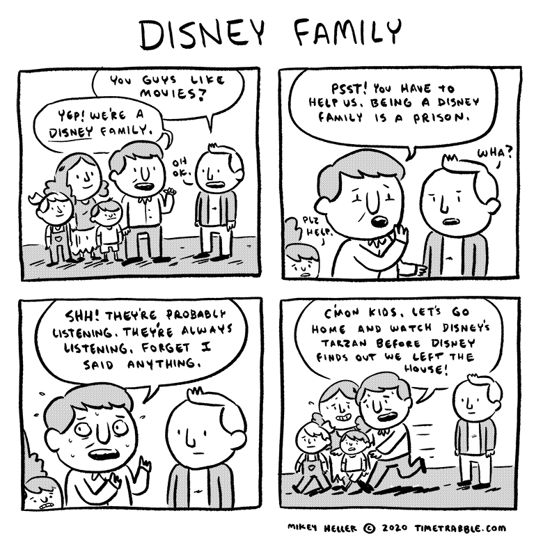 i drew a comic about Disney families 