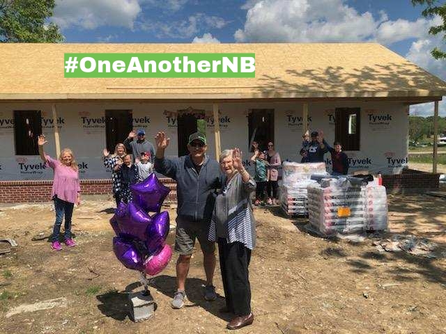 northboulevard's tweet photo. After losing her home in the tornado, Mrs. Suggs  received a generous 96th birthday surprise. North Boulevard member, Brent Beckham, and his team, framed and roofed a new home for Mrs. Suggs. Thank you to all who keep serving and sharing the love of Christ! #OneAnotherNB https://t.co/hvrPV4hnHH