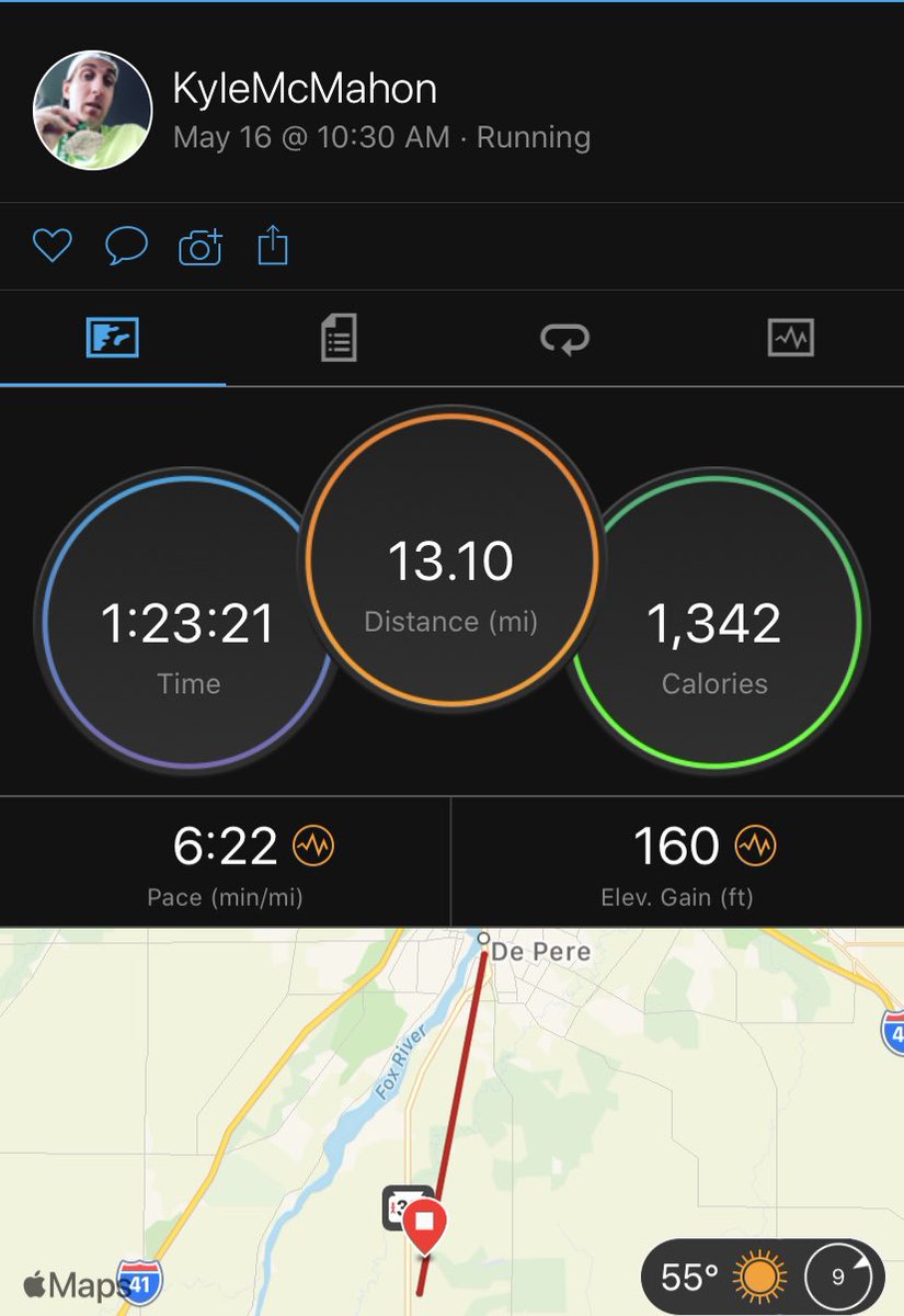 PrebleCC's tweet photo. Results from today’s Preble CC virtual runs:
1/2 Marathon - Josh Helgeson 1:19.51 at 6:06 pace! 
Coach McMahon 1:23.22 at 6:22 pace
10k - Michael Kreuser 37:09 at 5:57 pace 
5k - Aaron Paris 17:08 at 5:31 pace while on grass at Preble Park
Ethan Raye ran 4.7 miles at 5:59 pace https://t.co/FIjxvHGC7I