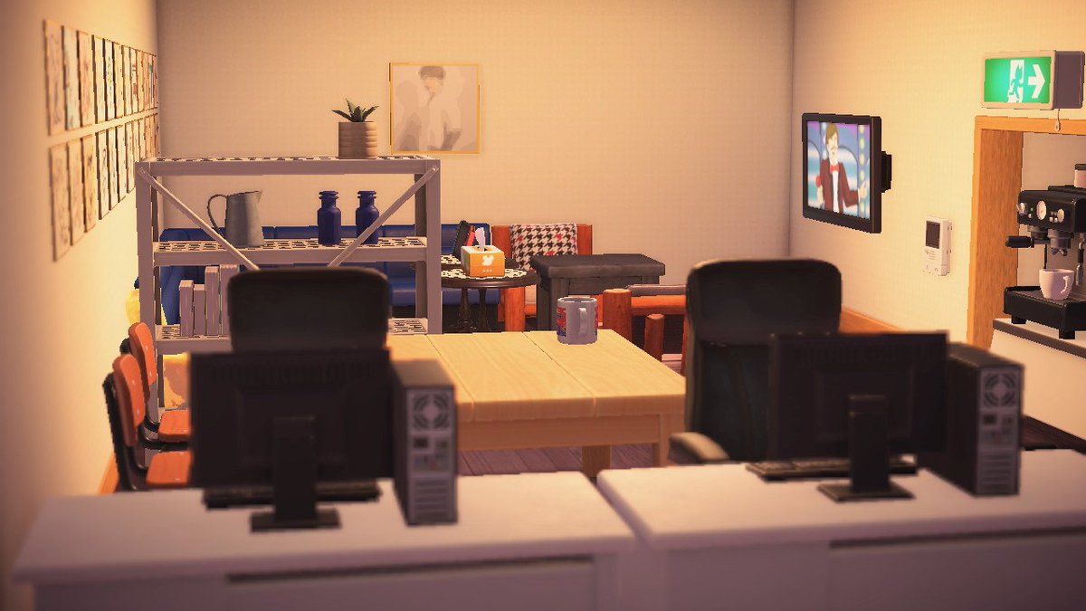 kimyeontan's tweet photo. the bighit artist lounge, except it's animal crossing #AnimalCrossing #ACNH #NintendoSwitch https://t.co/3941O57URJ