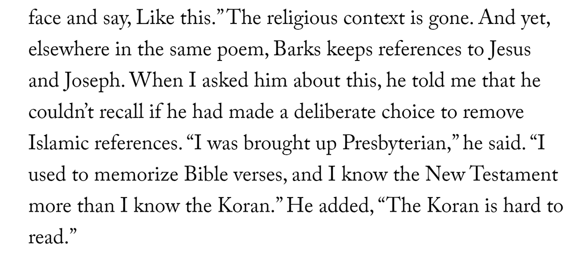 Persians call Rumi's Masnavi, "The Qu'ran in Persian." It's a storybook that embodies the spirit of the Qu'ran in simple, rhyming Persian for the non-Arabic speaking masses. One cannot understand the Masnavi w/o the Qu'ran, but alas “The Koran is hard to read.” remarks Barks.