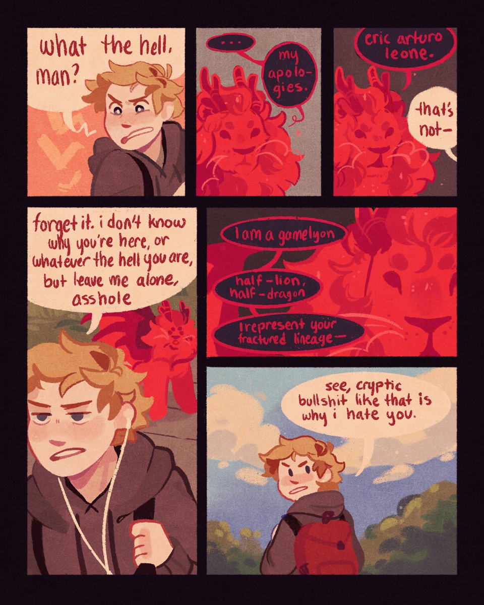 (part 1/2) a lil comic for my boy and his lion 