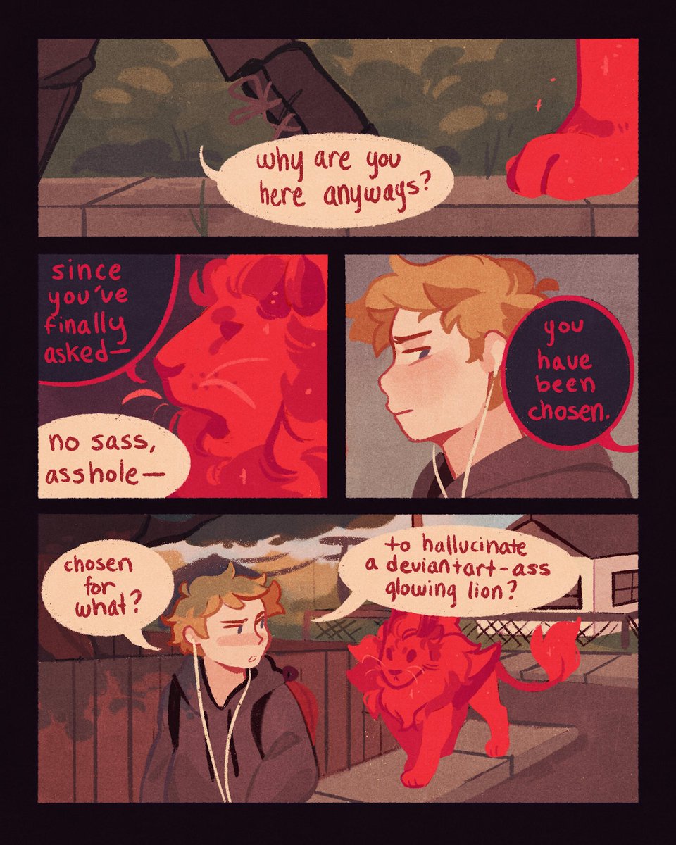 (part 1/2) a lil comic for my boy and his lion 