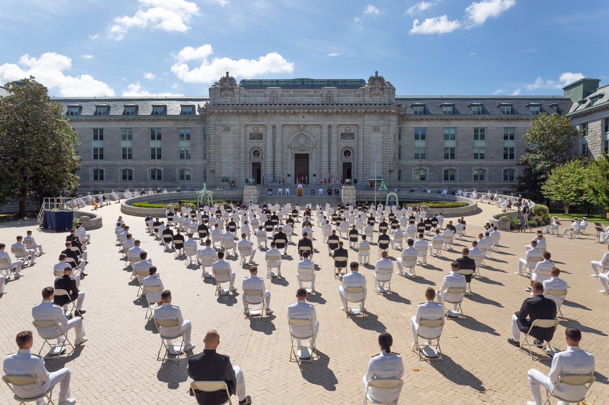 NavalAcademy's tweet photo. Today was the third of five smaller, socially distanced swearing-in events for the #ClassOf2020!

Congratulations, #USNA2020 https://t.co/6K97yRCDM5