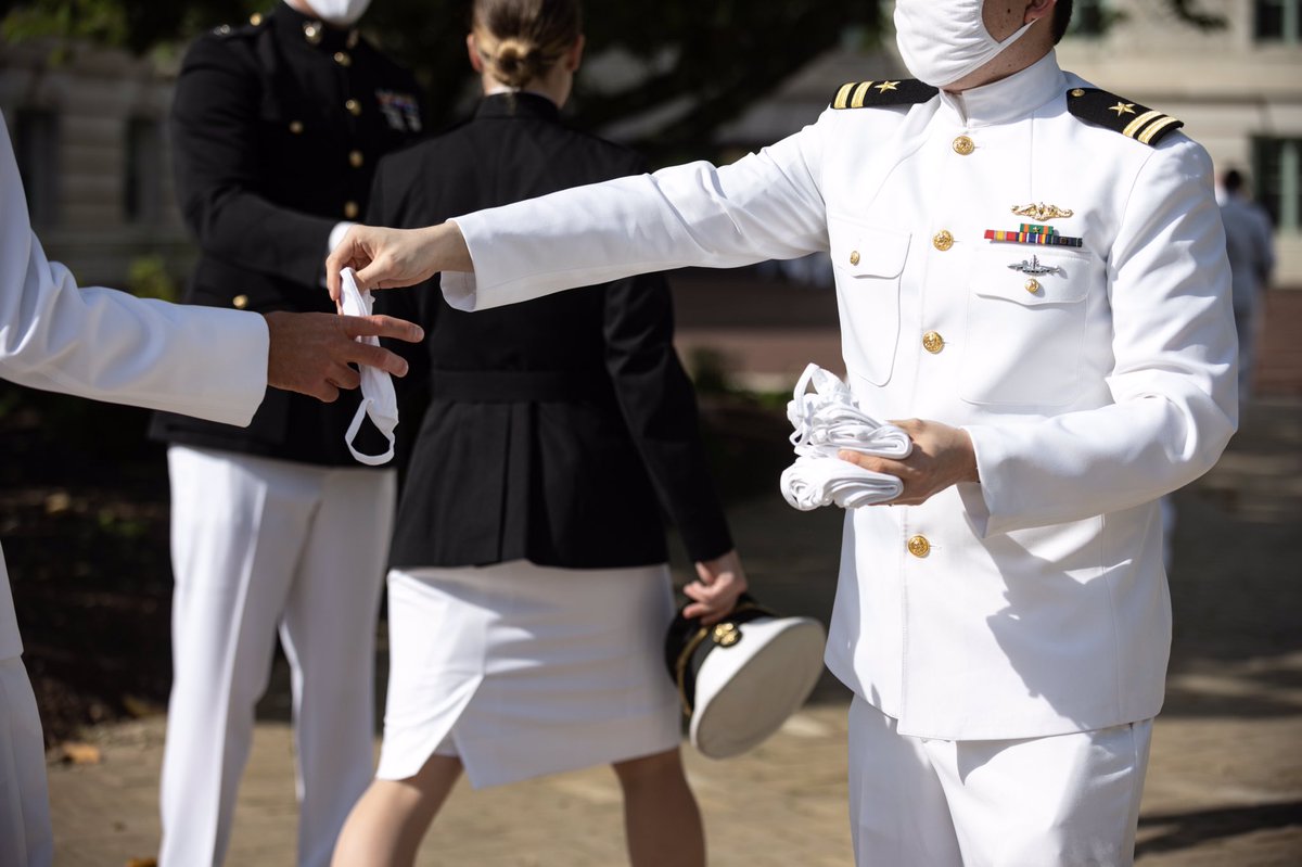 NavalAcademy's tweet photo. Today was the third of five smaller, socially distanced swearing-in events for the #ClassOf2020!

Congratulations, #USNA2020 https://t.co/6K97yRCDM5