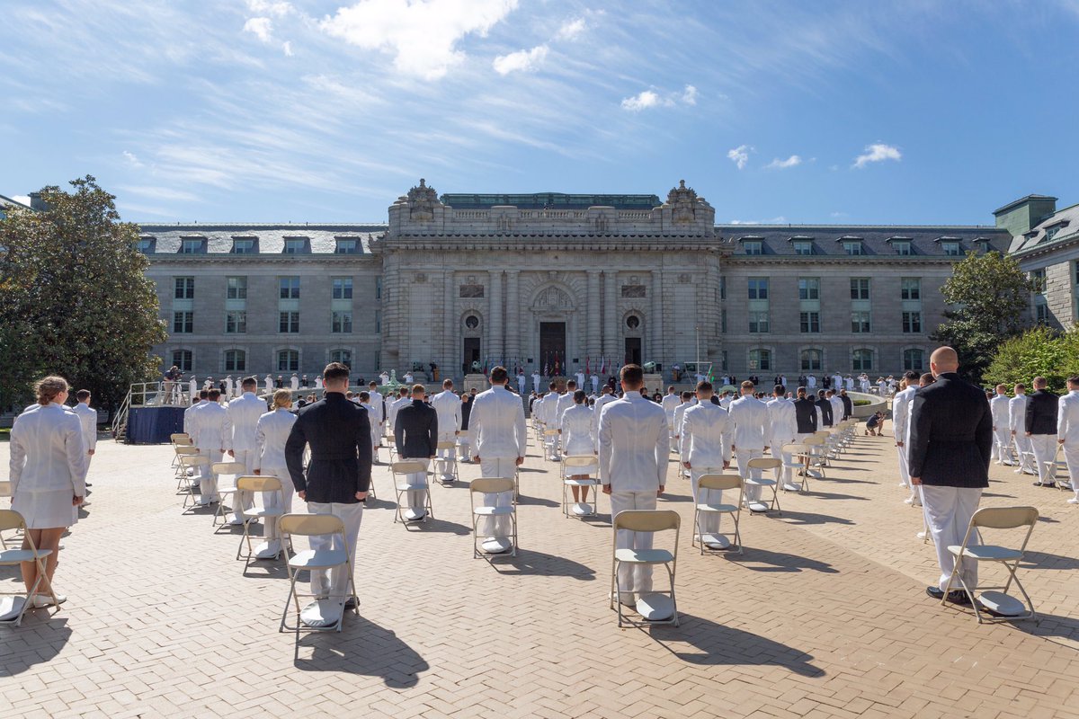 NavalAcademy's tweet photo. Today was the third of five smaller, socially distanced swearing-in events for the #ClassOf2020!

Congratulations, #USNA2020 https://t.co/6K97yRCDM5