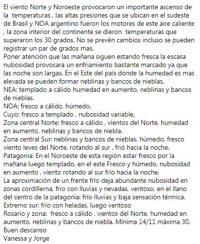 jormax76's tweet photo. #noviembreenmayo
Fresco a calido, humedad en aumento, vientos del Norte, neblinas y bancos de nieblas, minima 14/11 maxima 30, si 30 en mayo.
@pmontenegro1981 @Yojuanjunco @mcortezpiniero @MaBelenAlvares @MFernandaRey @gayosofede @JaviTrifiro @AraColombo @dhfiori @Ivan_Camer https://t.co/XihhFskbmU