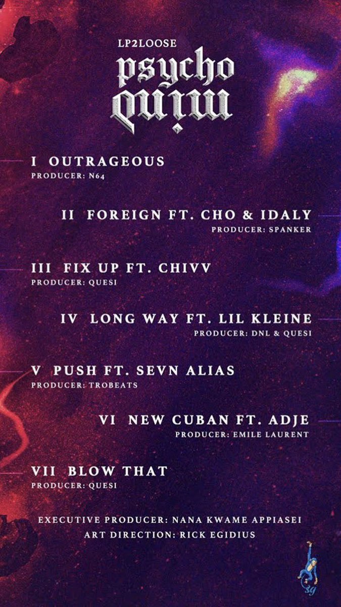 lp2loose's tweet photo. The Psycho Mind EP is now Available to Listen to ! Major s/o to @tallnanana @IdalyFaal @Cho_NWA @LilKleine @chivv1104 @adjedonie Sevn Alias and many many more for making this possible 🙏🏿 https://t.co/H79gP5IVYQ https://t.co/FLUbNmPUOl