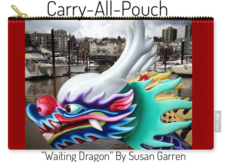 SusanGarren's tweet photo. #WaitingDragon 🐉  Zippered Carry All Pouch #DragonBoat 
#SusanGarrenPixels👩‍🌾
https://t.co/xON8Mr7pzA  

#WearableArt #Prints #FaceMasks https://t.co/mYMmPl3sAo
