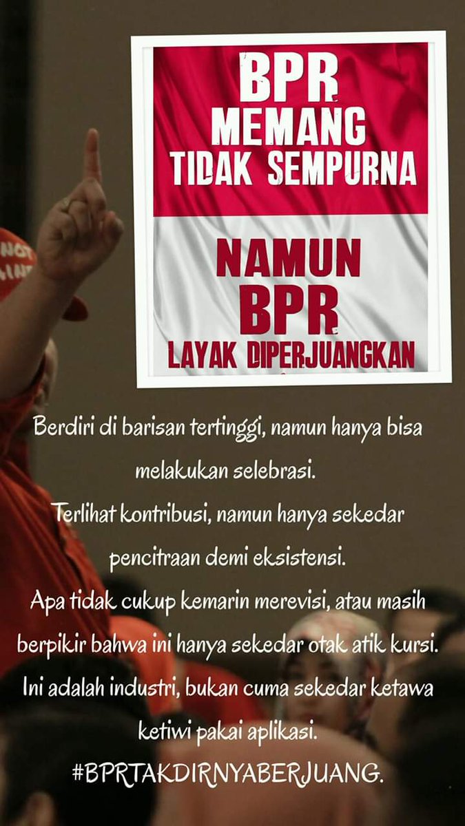 SitiNurmaSari1's tweet photo. BPR TAKDIRNYA BERJUANG!
.
.
.
#bprbprsbankmiliknegeri
#nabungkebpraja
#hrdbpr
#perbamida
#bankanaknegeri
#sdmunggulindonesiamaju
#bprhebat
#bprbprs100persenindonesia
#bprbprsmilikanaknegeRI https://t.co/qw2IZz653o