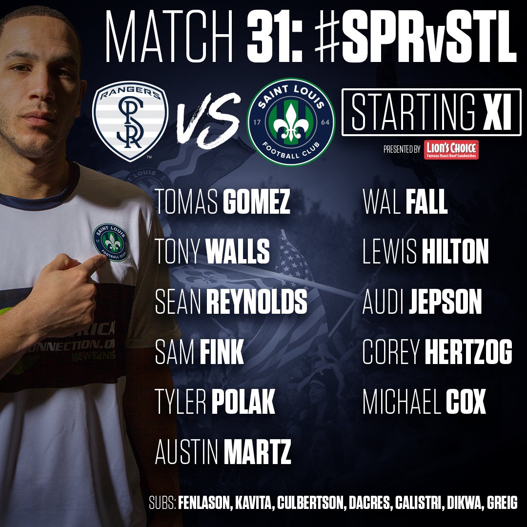 SaintLouisFC's tweet photo. A look at our Starting XI heading into the #SPRvSTL replay kicking off now on YouTube! ππΊ https://t.co/vQFiRY3CIV https://t.co/tJomwe1si5