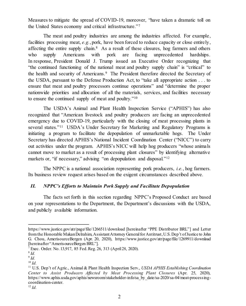 What. Porking. Anti-Trust. Fresh. Hell...is this?“indicated that it will not challenge conduct aimed at addressing COVID-19 if it is (i) “compelled by an agreement with a federal agency or a clearly define d federal government policy” and (ii) “supervised by a federal agency.”